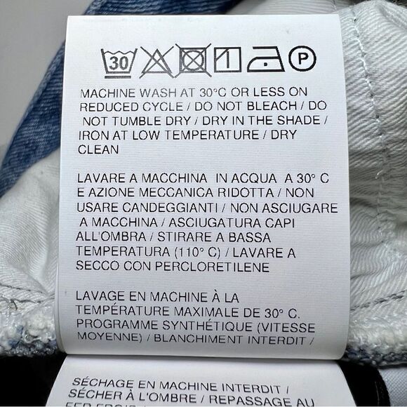 Off-White Degrade Split Hem Straight Leg Jeans in Blue White - Picture 10 of 10